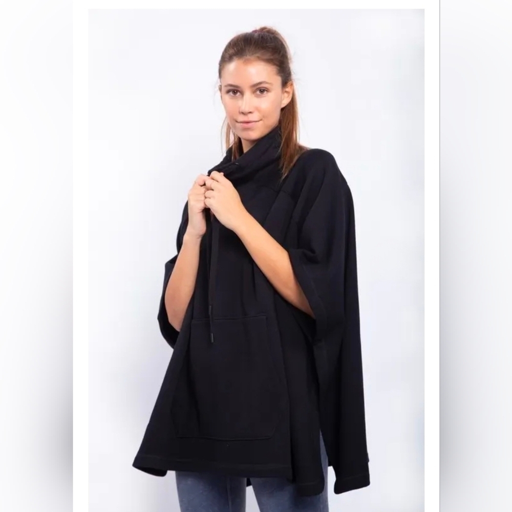 NWOT Mono B Black Poncho Sweater